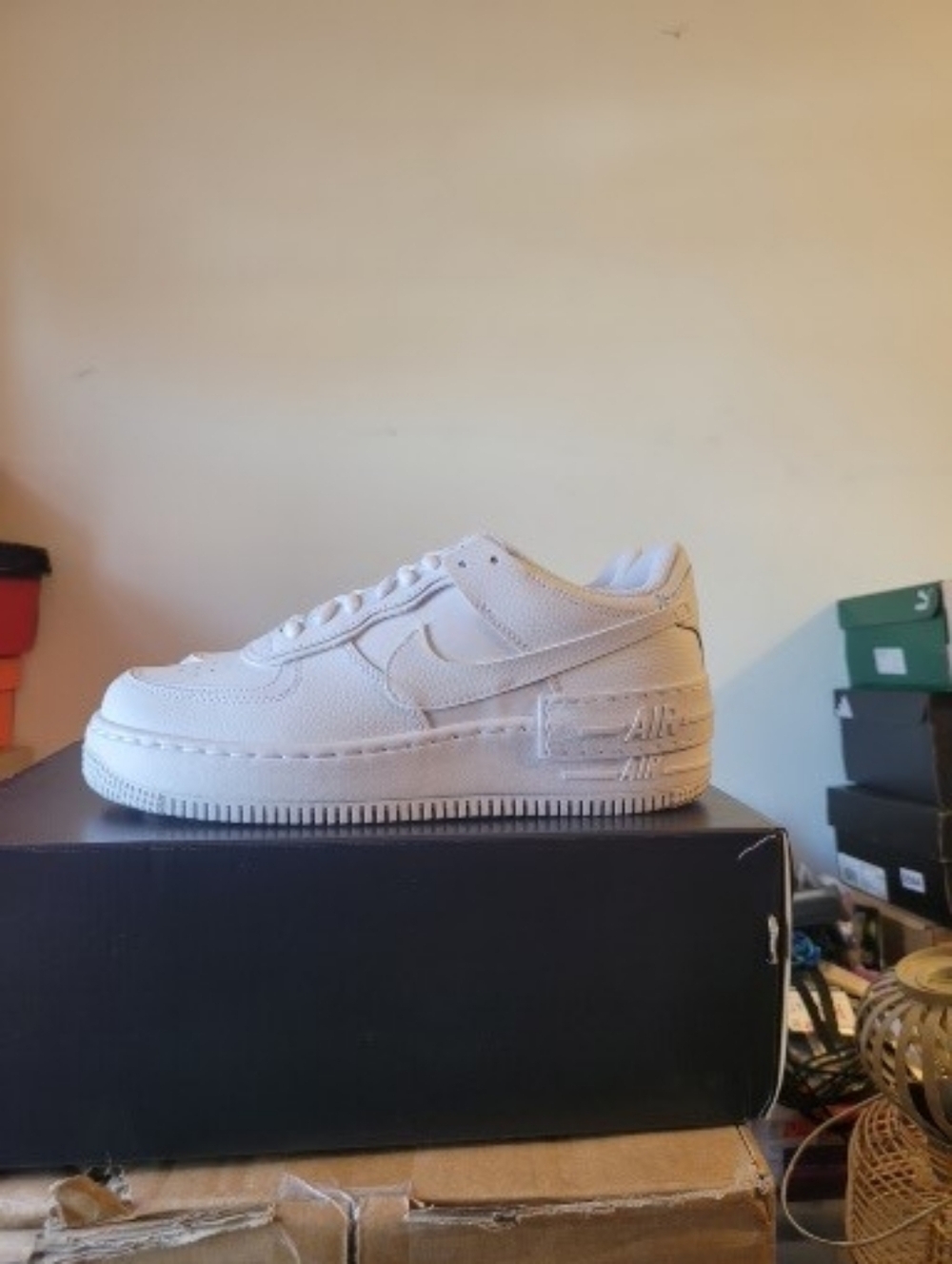 AUTHENTIC NIKE AIR FORCE 1 Shadow Triple White Woman Size 9
